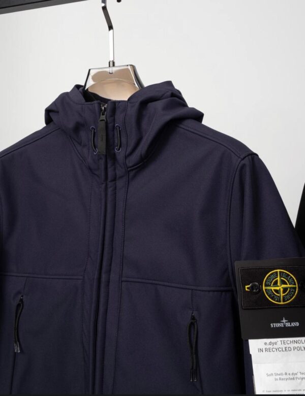 Stone Island Soft Shell Technology Jacket Navy Blue - Image 3