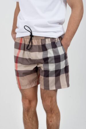 Burberry Geruite Zwembroek Beige