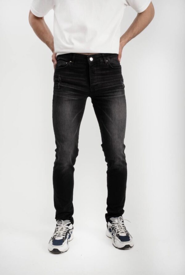 Amiri MX1 Leather Patch Jeans Black (valt klein)