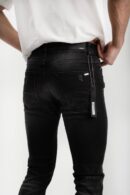 Amiri MX1 Leather Patch Jeans Black (valt klein)