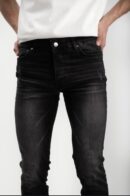 Amiri MX1 Leather Patch Jeans Black (valt klein)