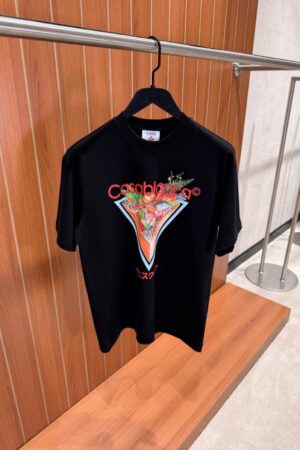 Casablanca Tennis Club Icon Logo-Print T-Shirt in Black