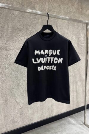 Louis Vuitton Embroidered Signature T-shirt Black - XXL