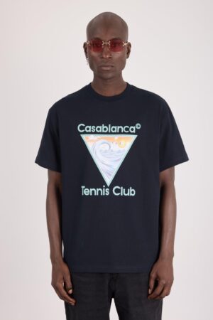 Casablanca Tennis Club Icon Crewneck T-shirt Dark Blue