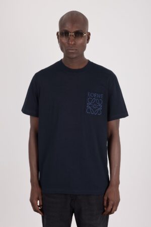 Loewe Casual Cotton-Blend Logo T-shirt Blue