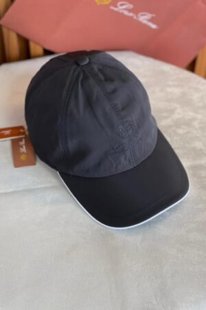Loro Piana Logo Embroidered Baseball Cap Black