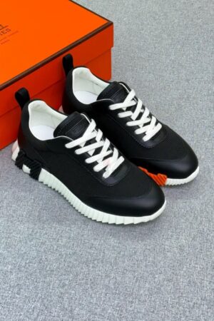 Hermes Bouncing Sneakers Zwart Met Oranje H